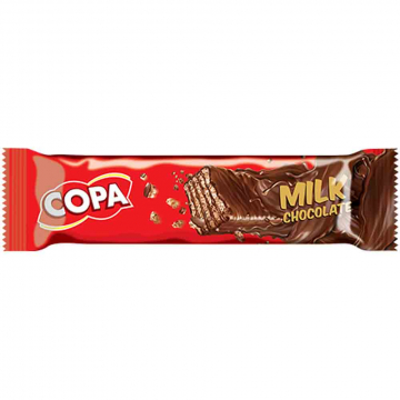 ویفر روکش دار شکلات شیری با کرم کاکائو کوپا 40 گرمی